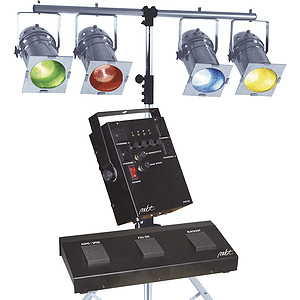 MBT PRO416 Professional Par56 DJ Lighting Package with Footswitch
