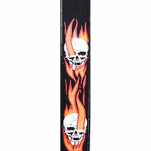 LM Products PS Slider Designer Guitar Strap - Flaming Skulls Design