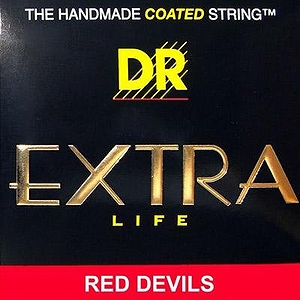 DR Strings Red Devils - Extra-Life Red Coated 6 String Bass 30-125