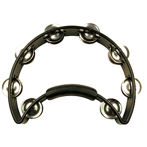 Rhythm Tech Tambourine - Half-moon shape w/power grip - Black