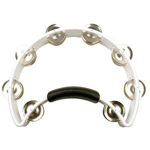 Rhythm Tech Tambourine - Half-moon shape w/power grip - White