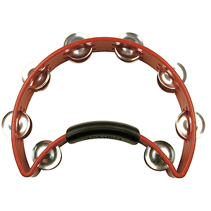 Rhythm Tech Tambourine - Half-moon shape w/power grip - Red