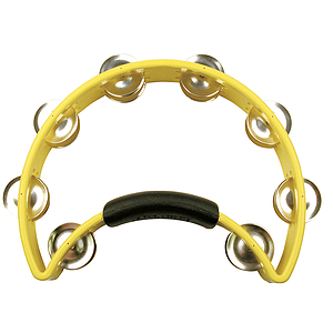 Rhythm Tech Tambourine - Half-moon shape w/power grip - Yellow