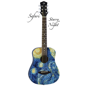 Luna Safari Starry Night 3/4-Size Travel Guitar