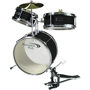 Percussion Plus 3-Piece Children's Mini Drum Set - Black
