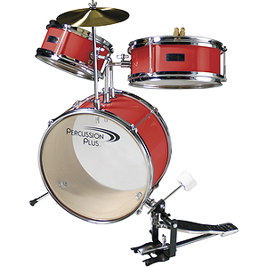 Percussion Plus 3-Piece Children's Mini Drum Set - Red