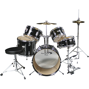 Percussion Plus 5-piece Junior Drum Set w/Hi-hat - Black