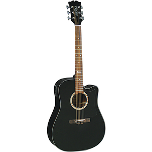 Sierra Alpine Acoustic Electric Guitar - Black Gloss - with free guitar stand!
