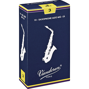 Vandoren Traditional Series Alto Sax Reeds - thickness: 3 - box of 10