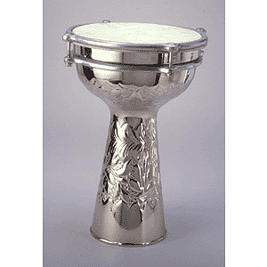 Nickel-plated Doumbek - 10" Embossed