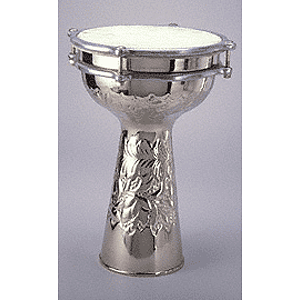 Nickel-plated Doumbek - 8" Embossed