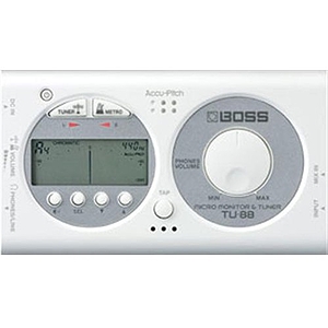 Boss TU-88 Micro Monitor Tuner and Metronome - White
