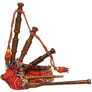 Wee Tot's Bagpipe, Rosewood, Red Tartan