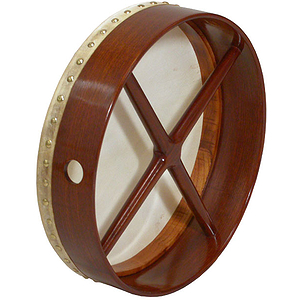 Bodhran, 14"x3.5", Fixed, Rosewood, Cross