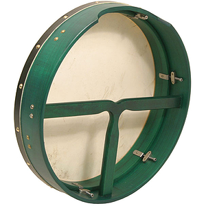 Bodhran, 16"x3.5", Tune, Green, T-Bar
