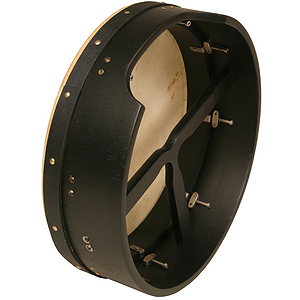 Bodhran, 16"x5", Plywood, Black, T-Bar