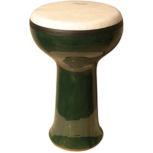 Doumbek, Ceramic, 11", Green, Fiberskyn