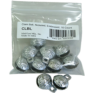 Clam Bell, Nickeled, Embossed, 10 Count