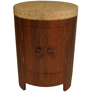 Drum Table with Shelving