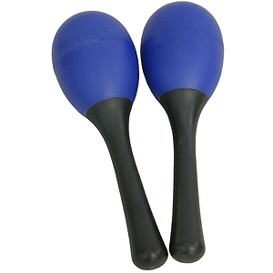 Egg Shakers W/ Handle, Plastic Pair Blue