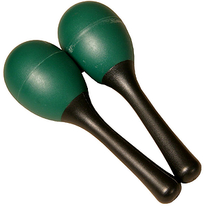Egg Shakers W/ Handle, Plastic Pr, Green