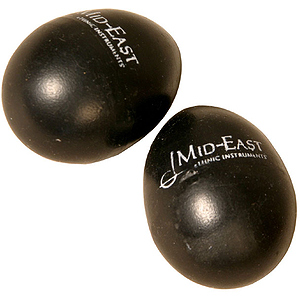 Egg Shakers, Logo, Plastic Pair, Black