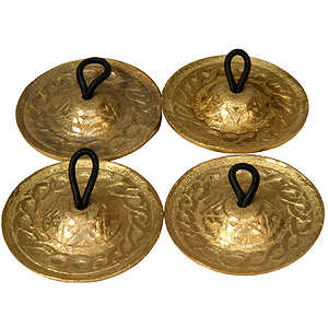 Finger Cymbals, Cast, Engraved, 4.5cm