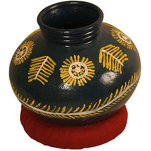 Ghatam, Floral with Cushion, Small