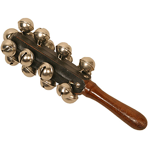 Hand Sleigh Bells on Wood