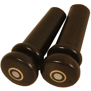 End Pins (2), Ebony, Pearl & Brass