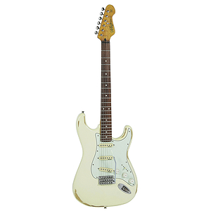 Vintage Guitars Icon V6 Electric Guitar - Distressed White