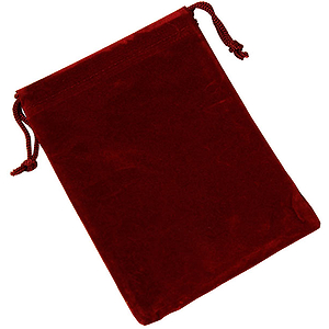 Velvet Bag with Draw String, Burgundy