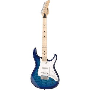 Fernandes Retrorocket Elite Electric Guitar - See Thru Blue Burst, with case