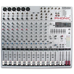 Phonic AM 642D 10 Channel Compact Mixer w/ 2 group 9-band GEQ and Digital FX