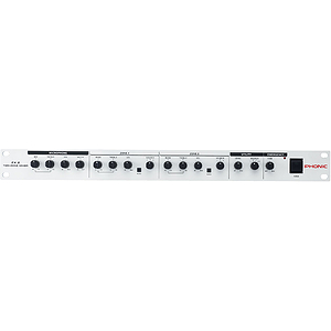 Phonic ZX2 Rack Mounted 2 Zone Mixer w/ 3 RCA Line Inputs, Paging Mic Inputs and EQ