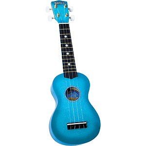 Mahalo U-35BU Sparkling Soprano Ukulele Outfit - Blue