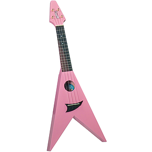 Mahalo UG-40PK Flying V style Pink Ukulele w/Gig Bag