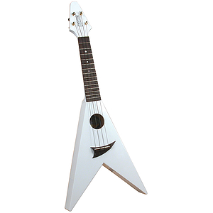 Mahalo UG-40WT Flying V style White Ukulele w/Gig Bag