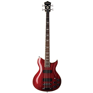 Washburn WB66 Idol Bass 4-string Electric Bass Guitar with Gig Bag - Transparent Red