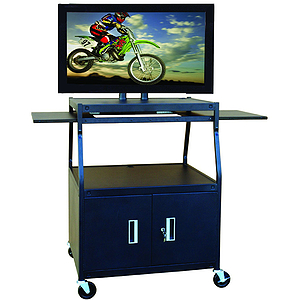 Buhl Flat Panel AV Cart with Locking Cabinet Adjustable 26" to 42"