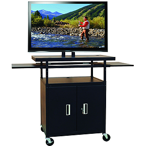 Buhl Flat Panel AV Cart with Locking Cabinet Adjustable 34" to 54"