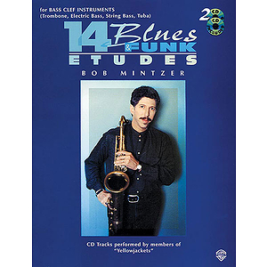 14 Blues & Funk Etudes Bass Clef Instrument Book And 2 Cds Trombone Electric Bass String Bass Tuba