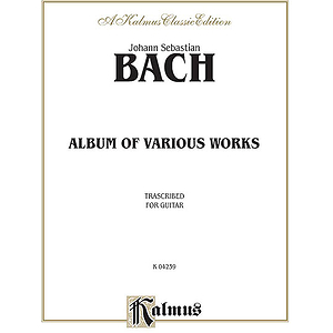 Bach Album Of Various Works Transcribed For Guitar