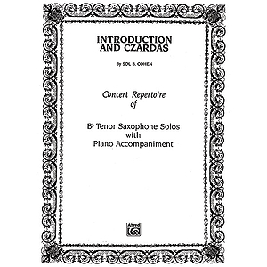 Introduction And Czardas B-Flat Tenor Saxophone Solos (With Piano Accompaniment)